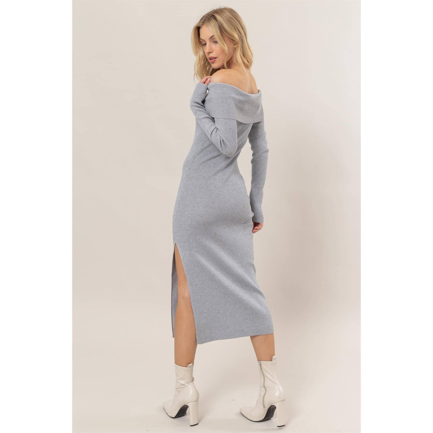 Jessie Ribbed Knit Midi Dress