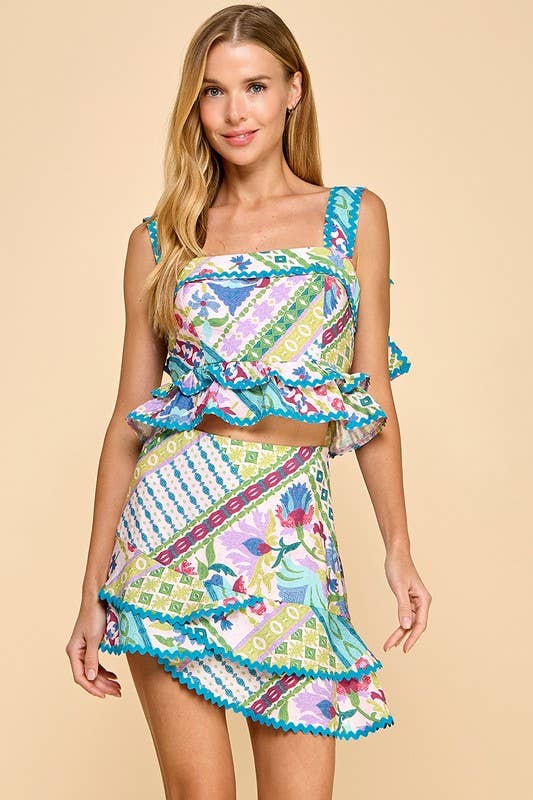 Christen Patchwork Ruffle Set