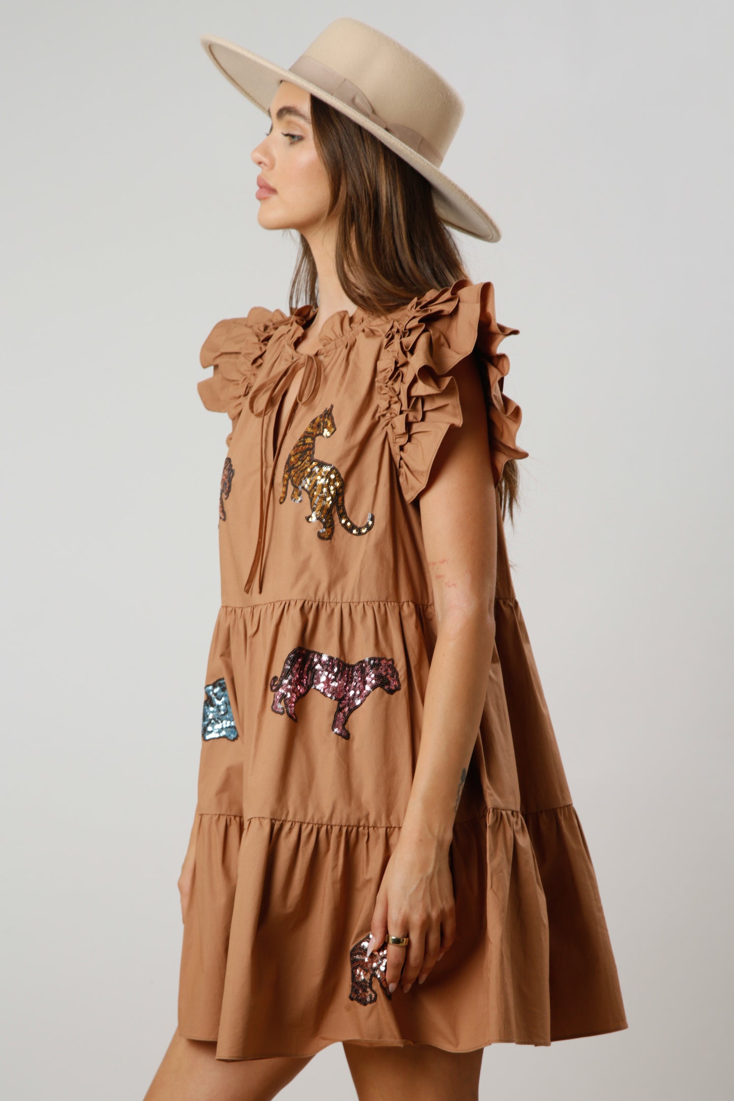 Wild Side Dress- Cafe
