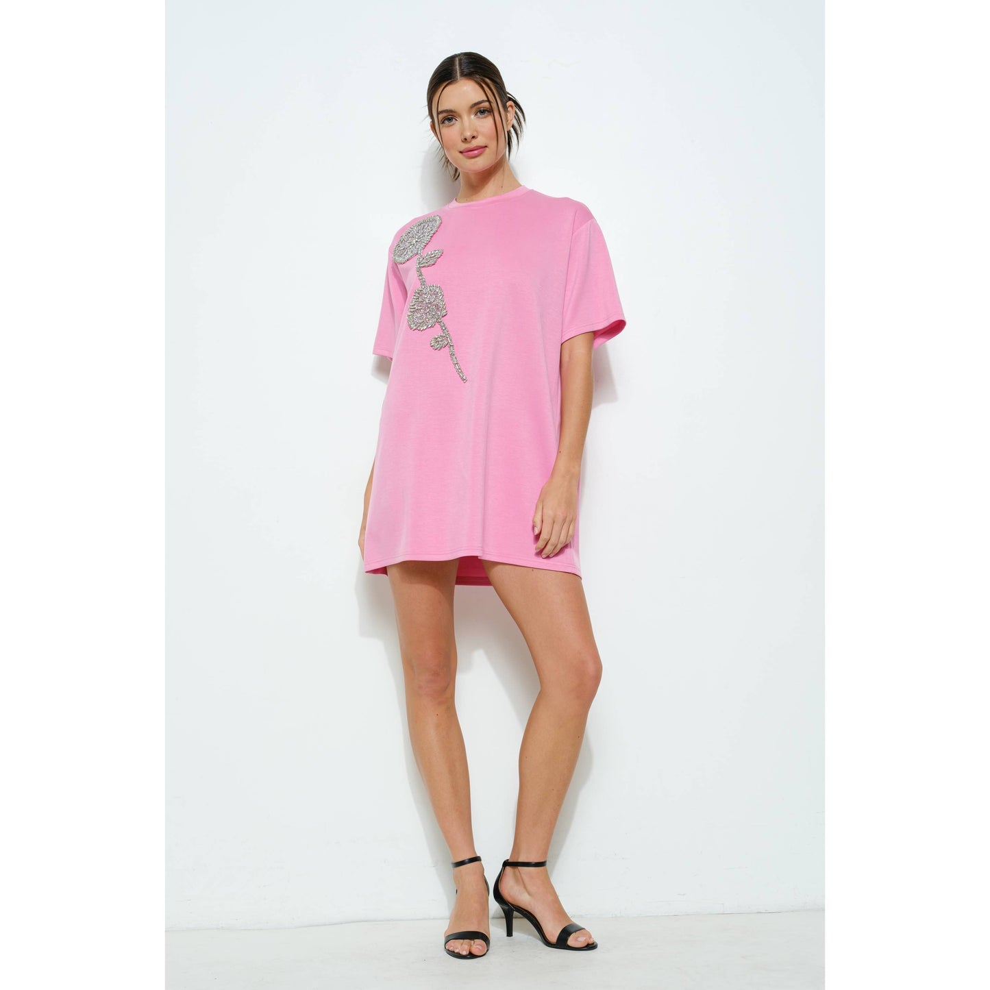 Rowan Crystal Embellished T-Shirt Dress