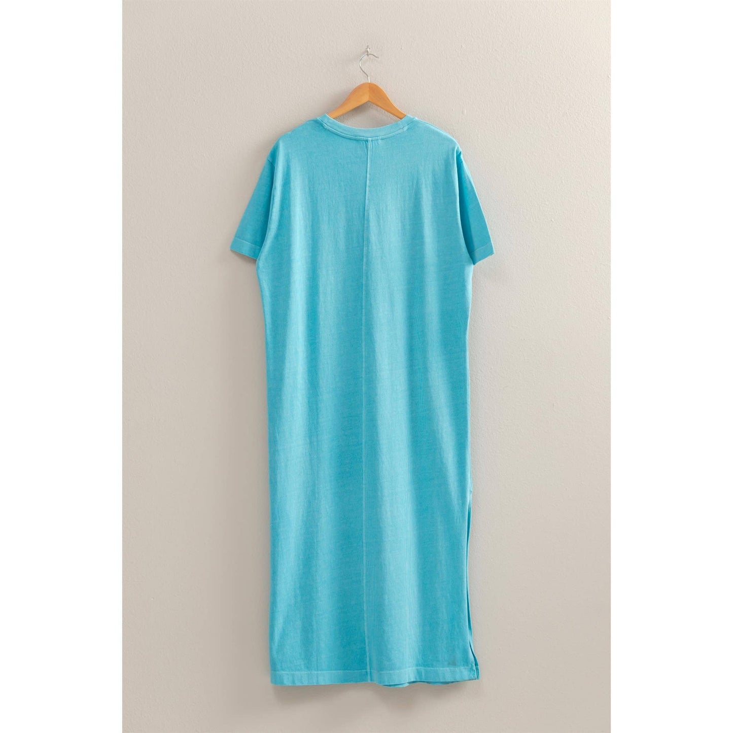 Kylie Short Sleeve T-Shirt Dress- Blue