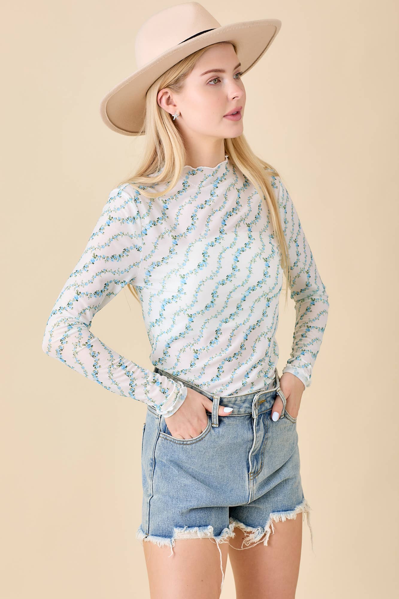 Delia Floral Mesh Top