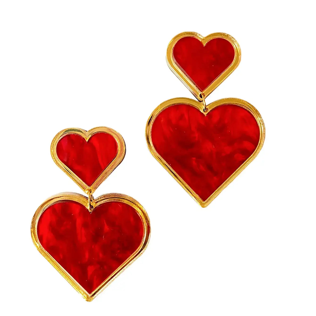 Red Heart Statement Earrings