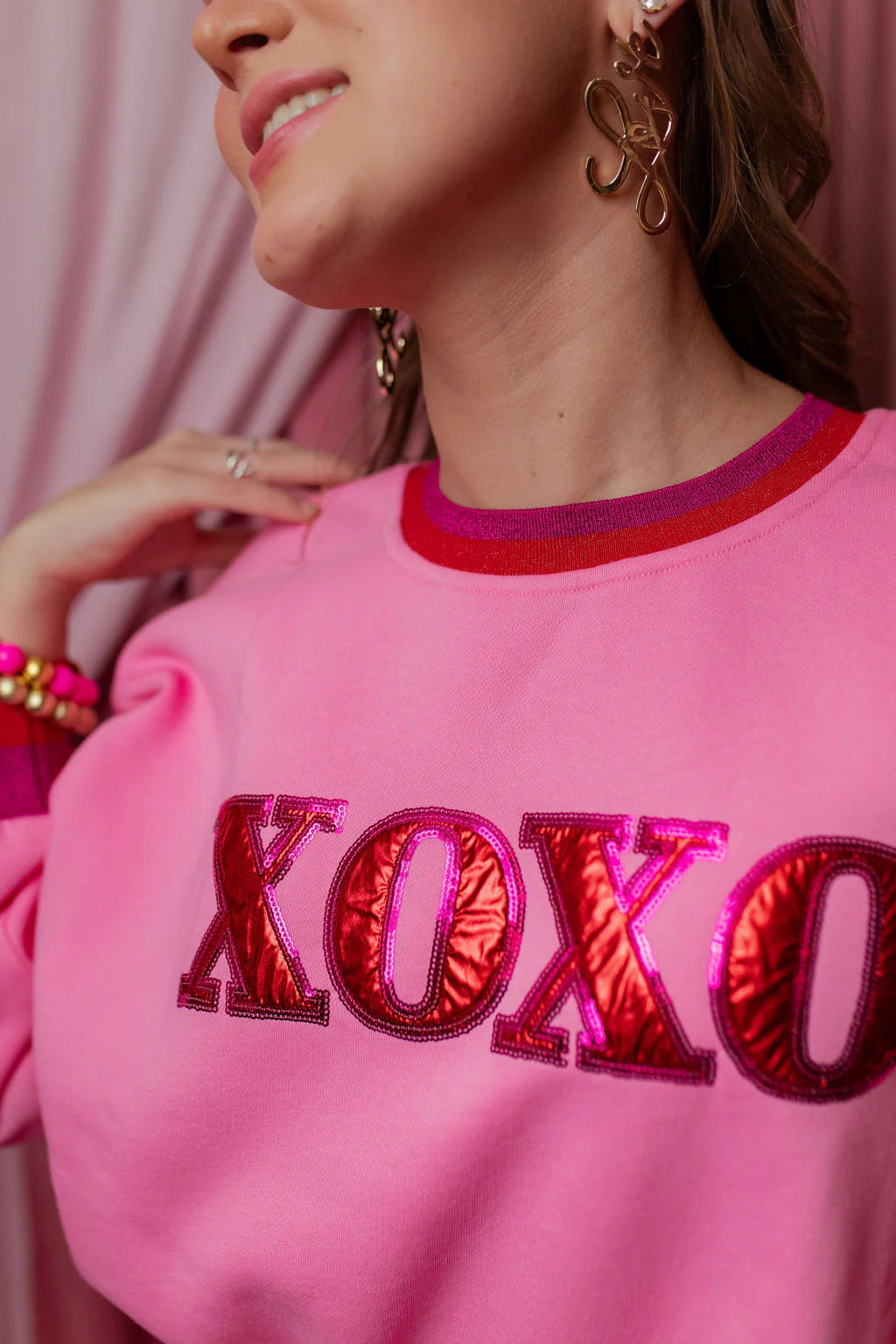 BC- Pink XOXO Fleece-Lined Sweatshirt