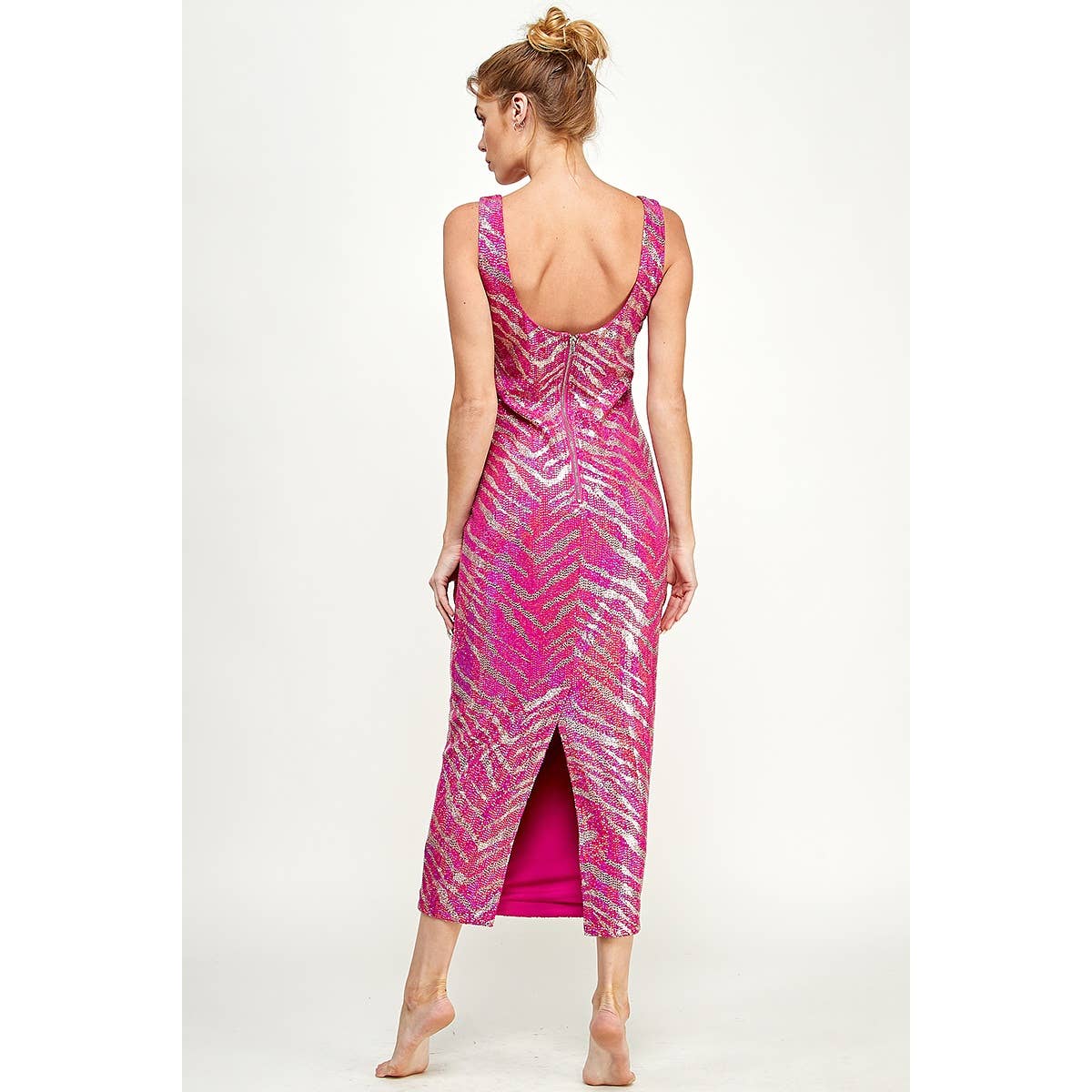 Carmela Zebra Print Metallic Dress