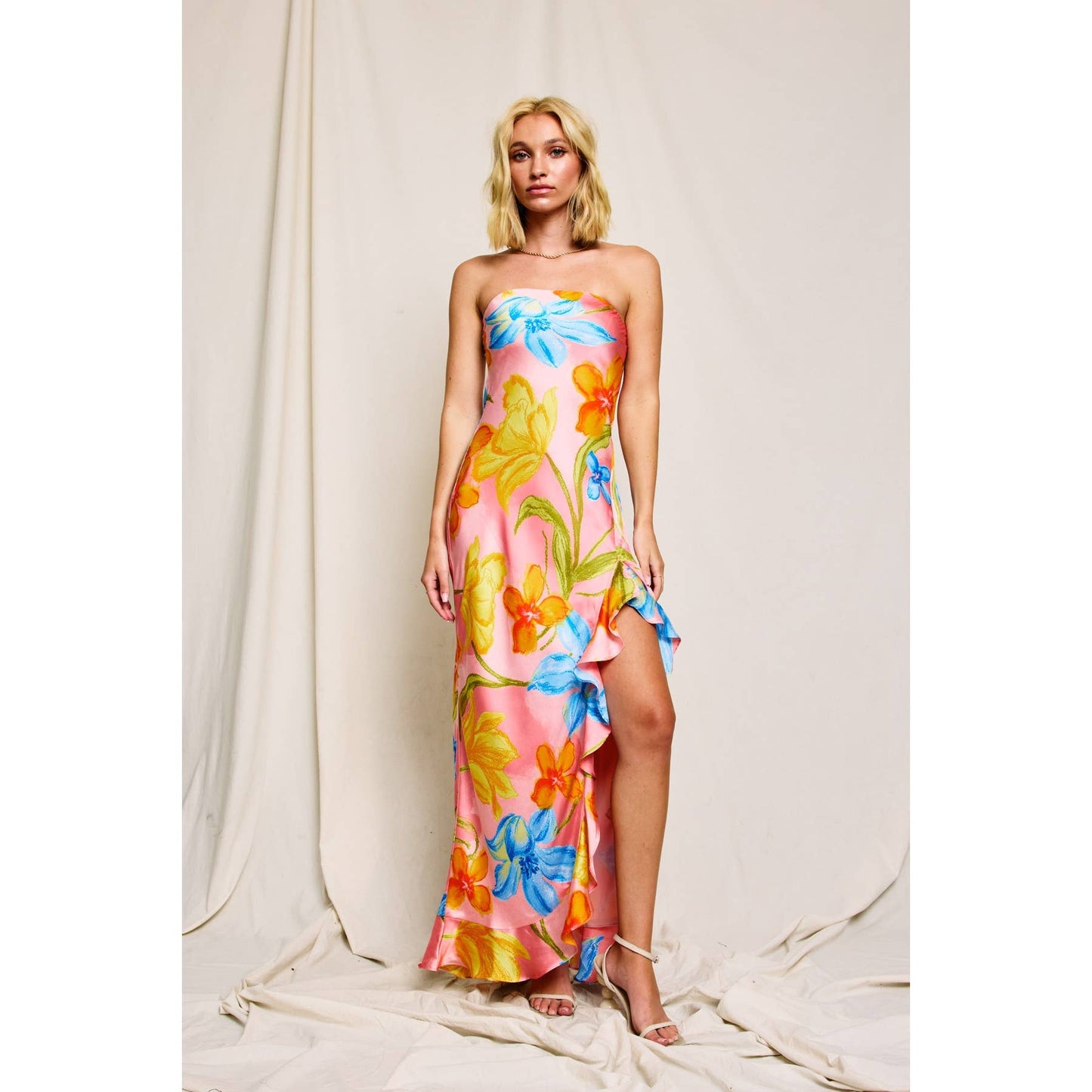Blossom Strapless Ruffled Dress
