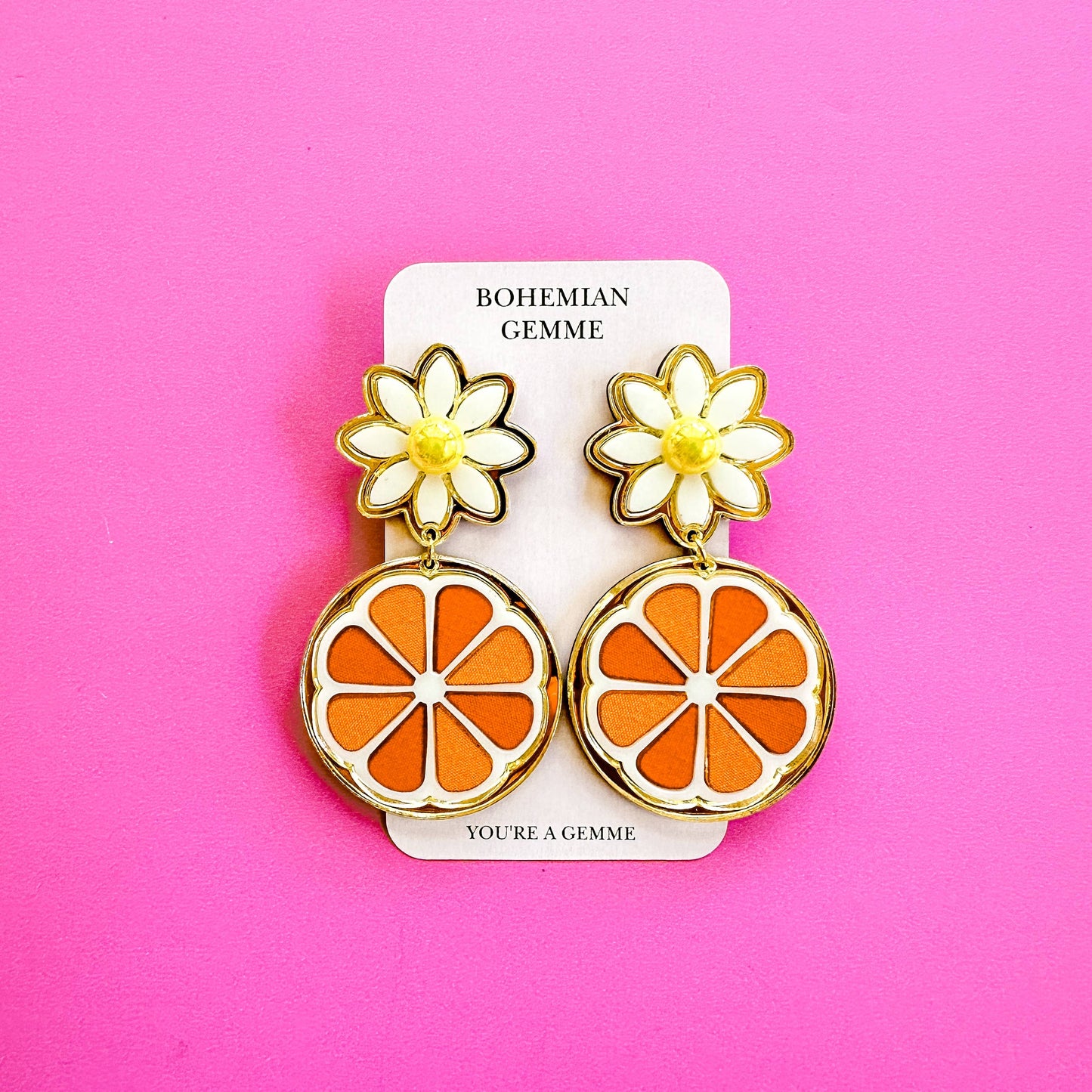 Orange Slice Statement Earrings