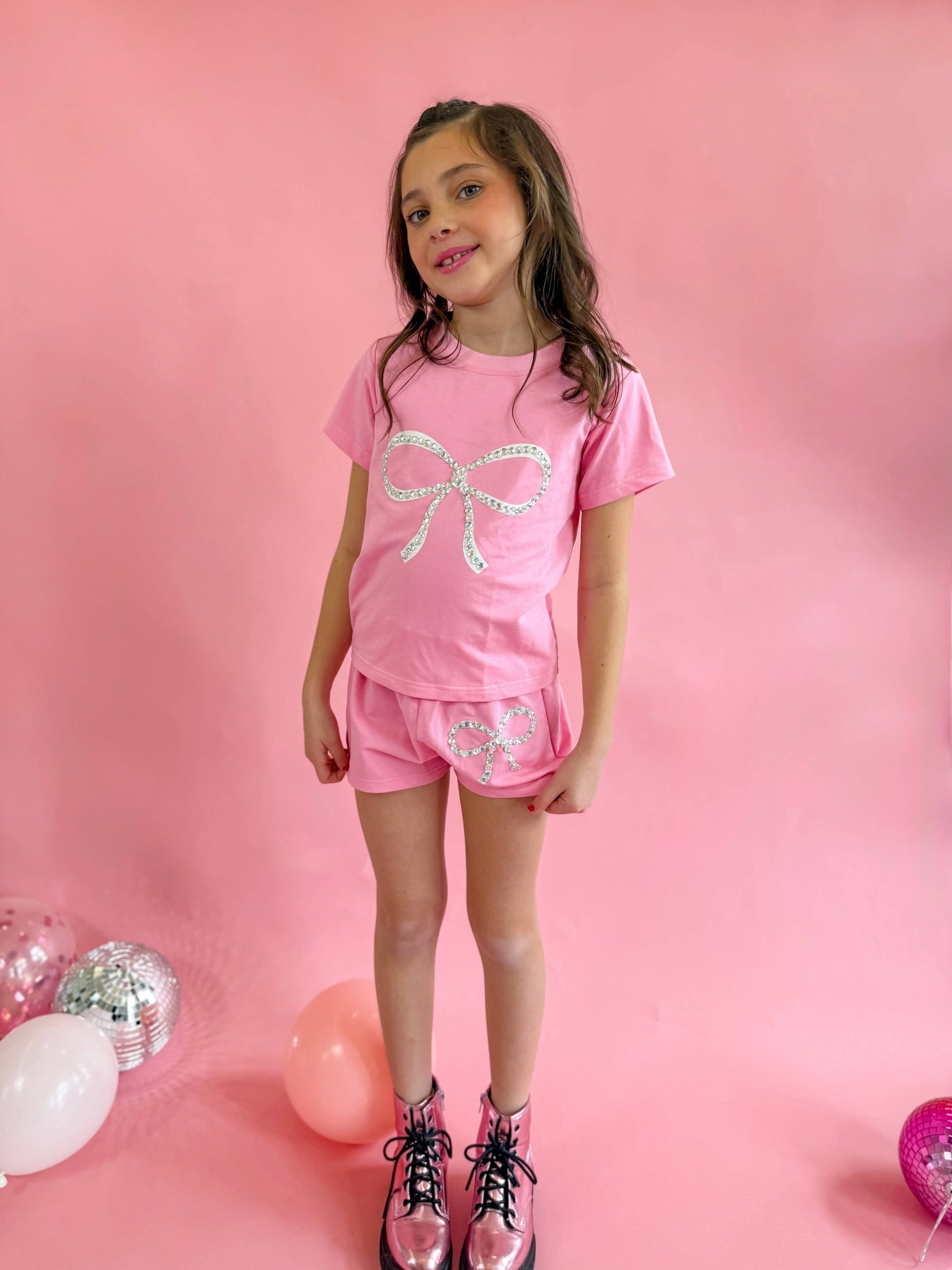 Girls Crystal Bow Set