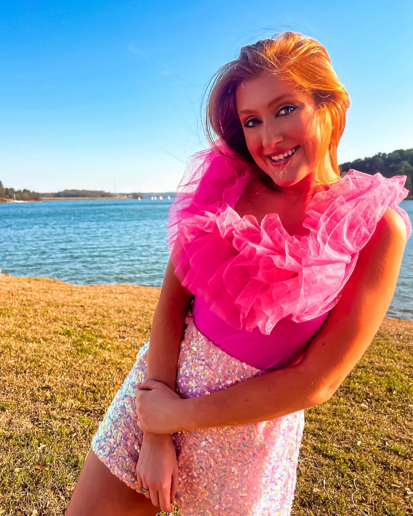 Let's Go Party Pink Tulle Bodysuit