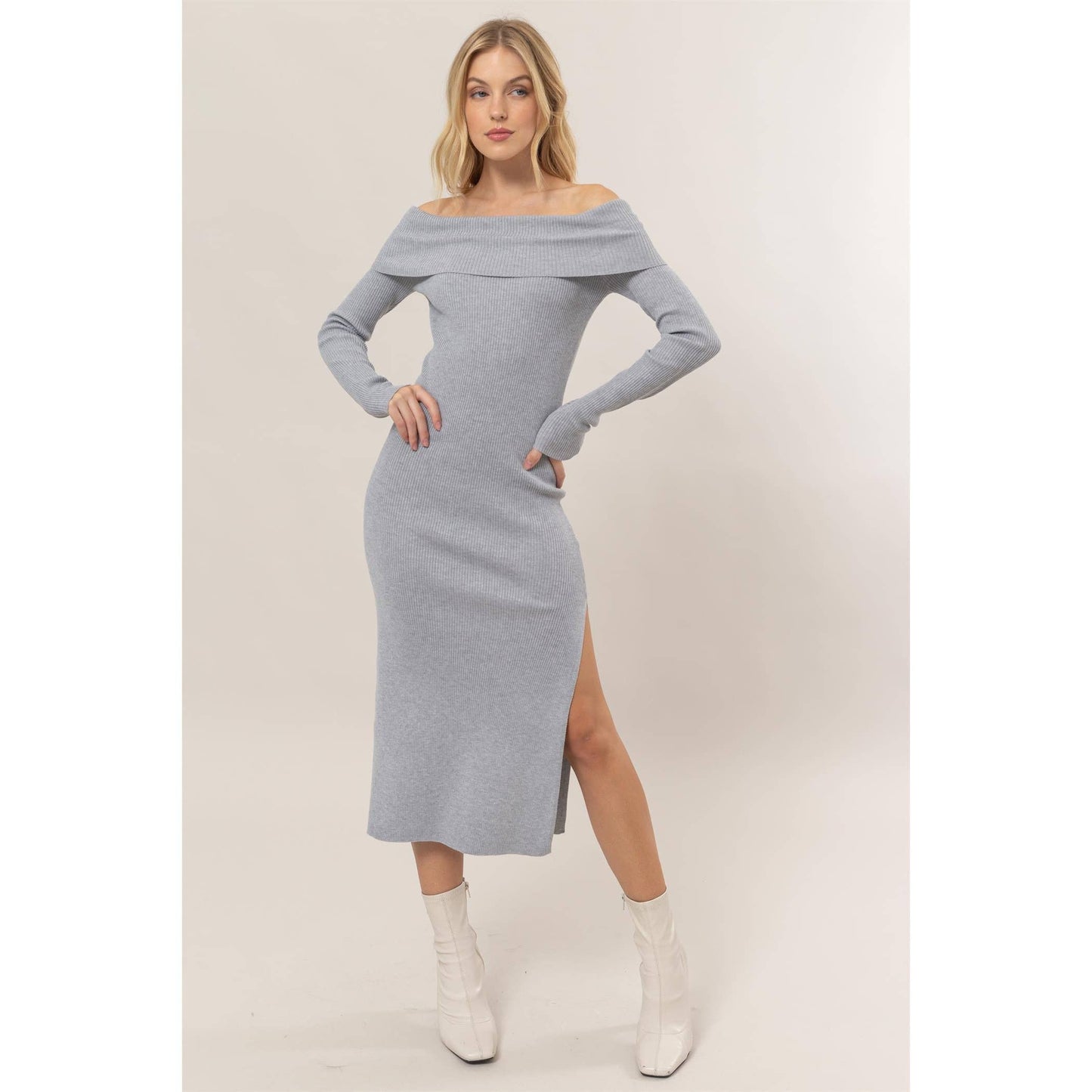 Jessie Ribbed Knit Midi Dress
