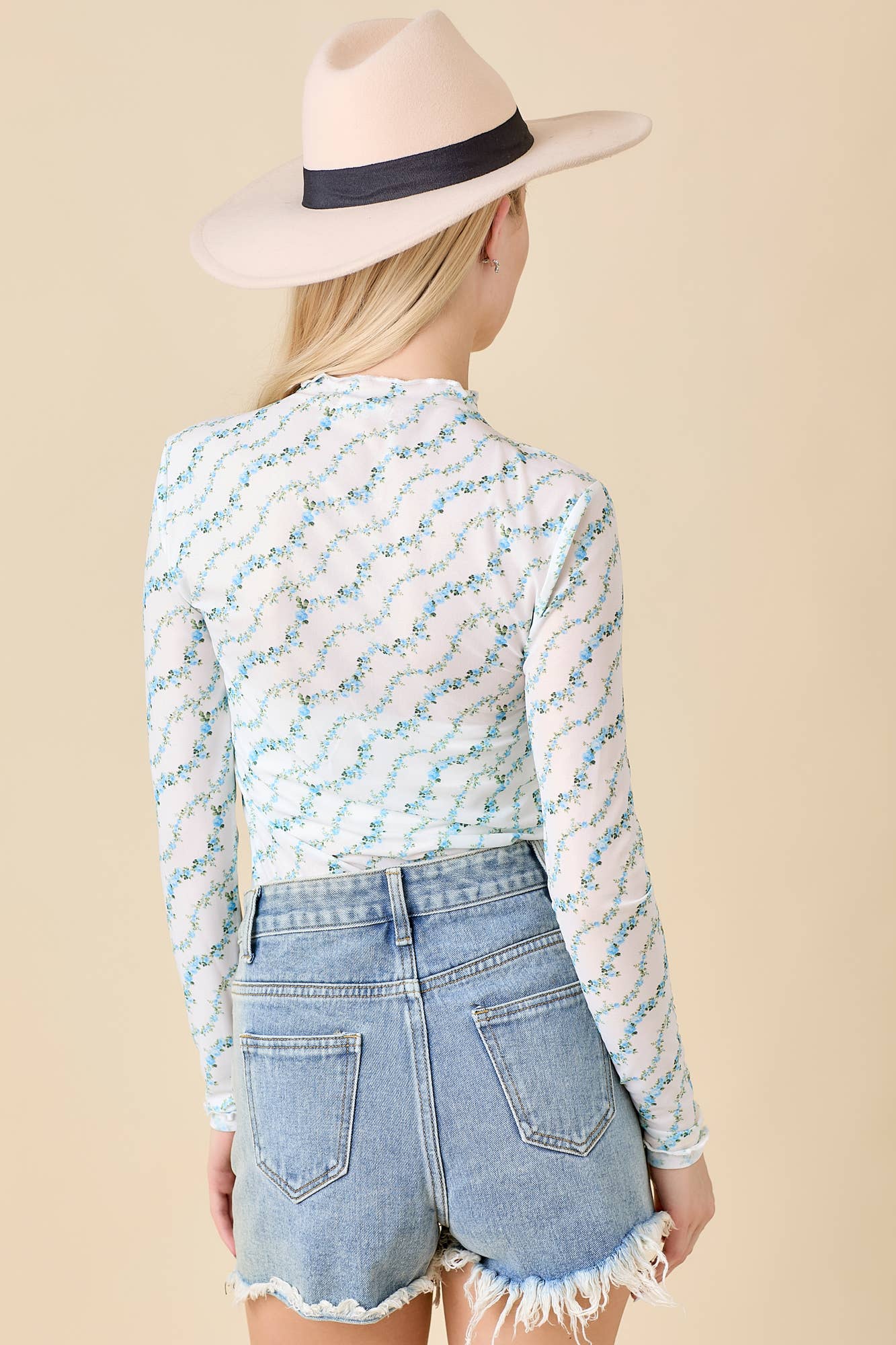 Delia Floral Mesh Top