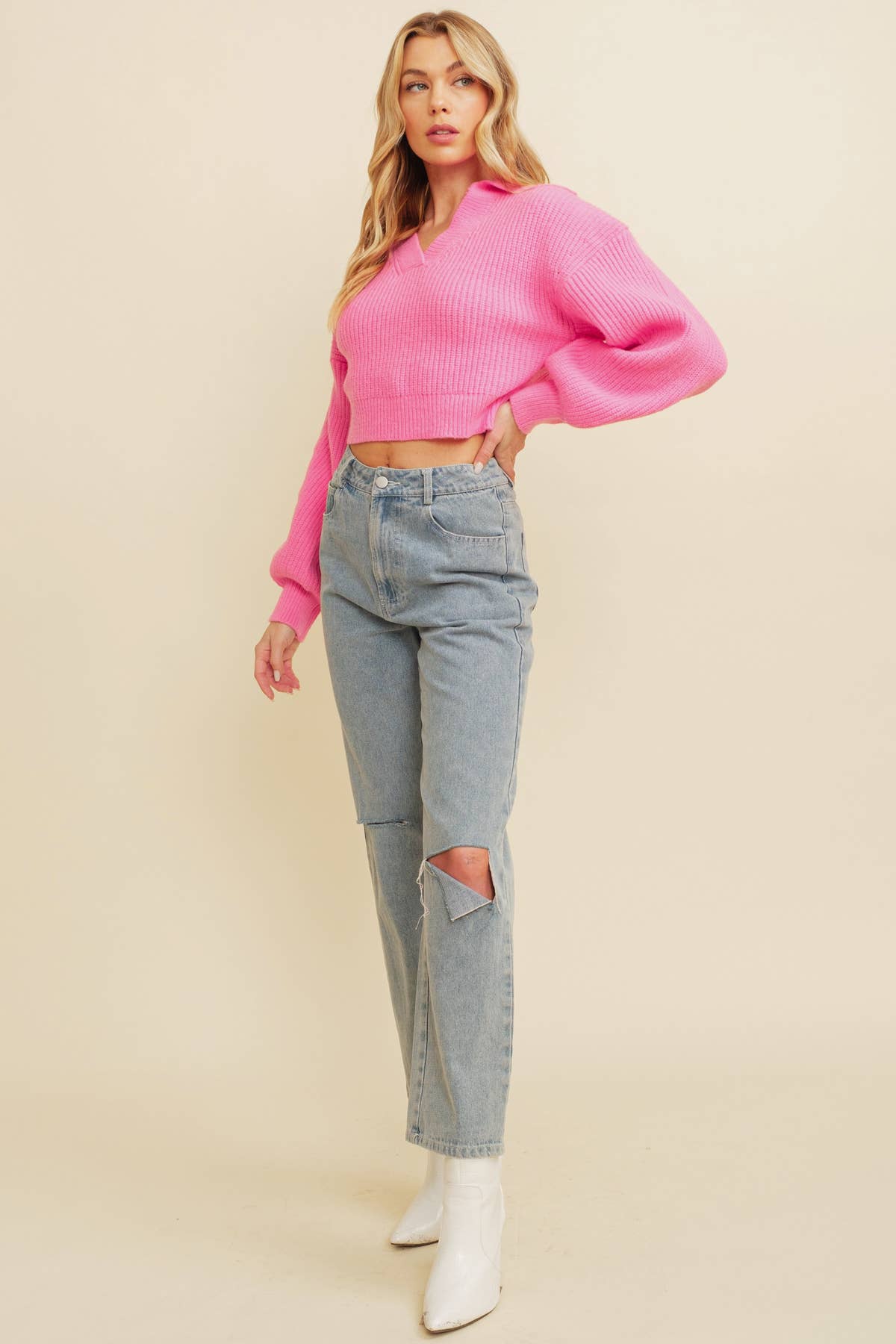 Marcia Crop Knit Sweater