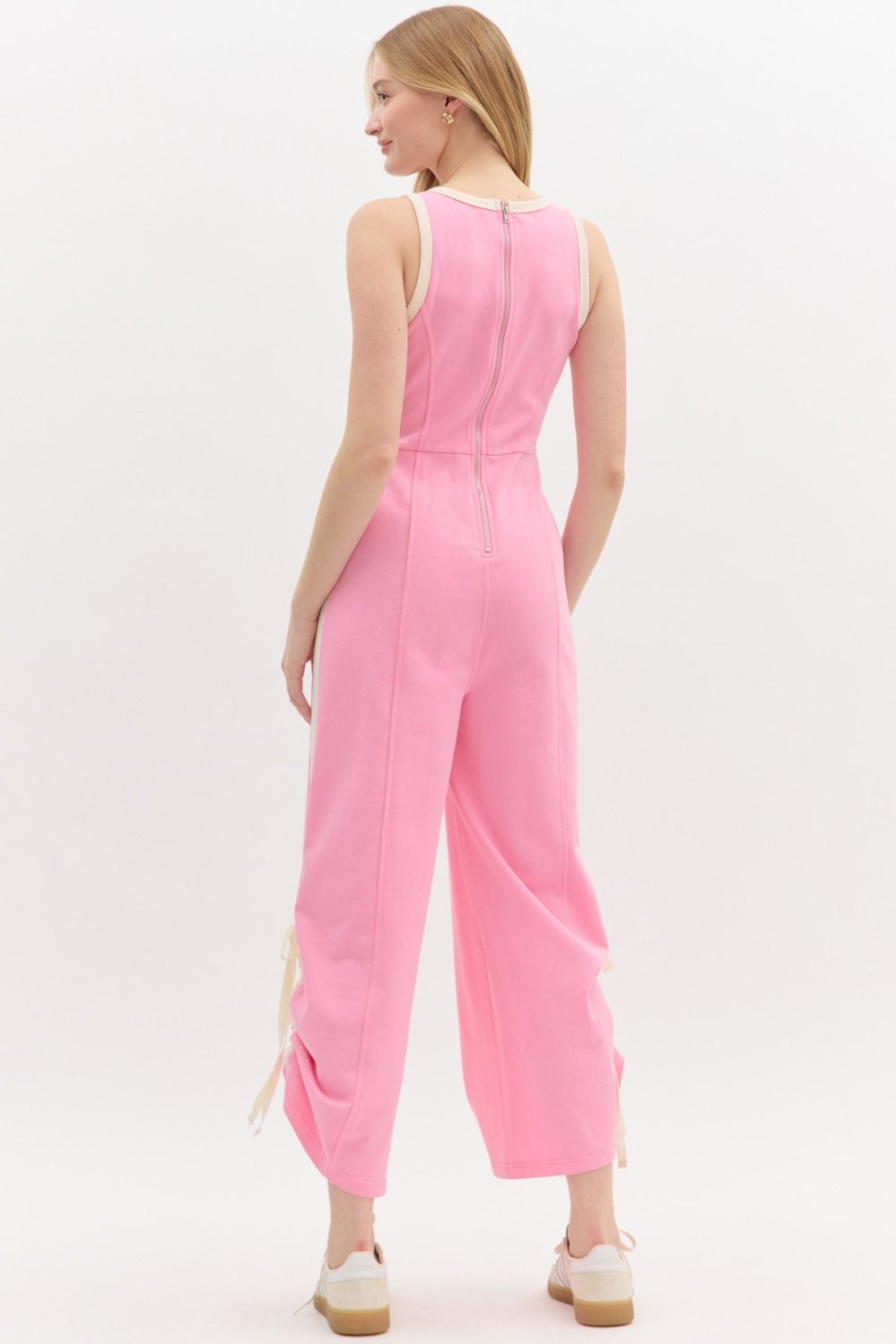 Trendsetter Jumpsuit- Pink/Cream