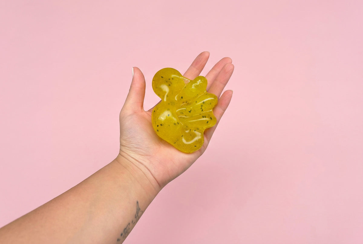 Golden Kiwi Fruit Icy Slushy Ball Squishy