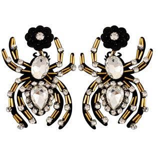 Halloween Rhinestone Spider Earrings