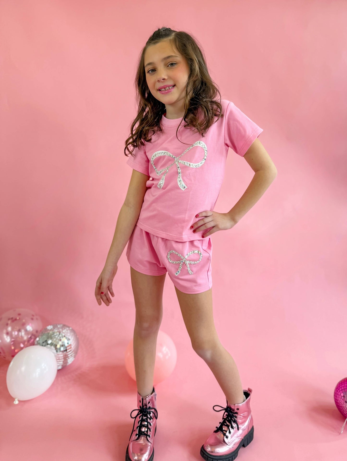 Girls Crystal Bow Set