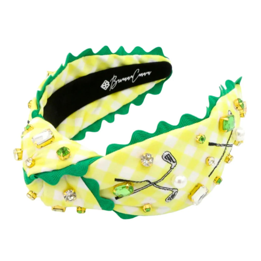 BC Headband- Golf Social Club Yellow Gingham