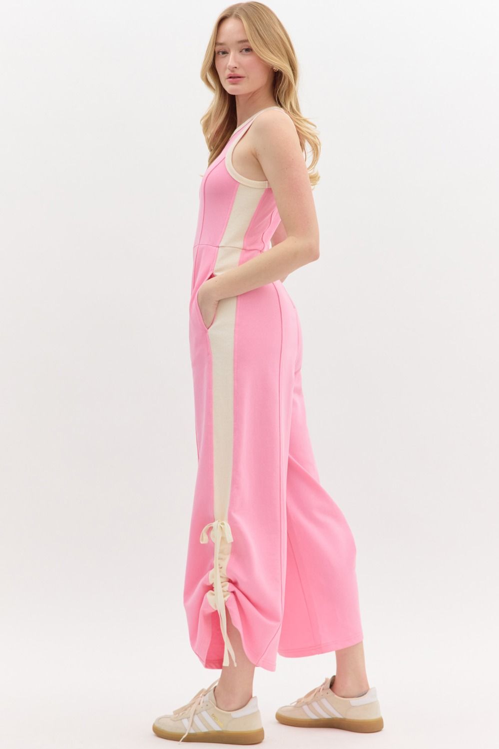 Trendsetter Jumpsuit- Pink/Cream
