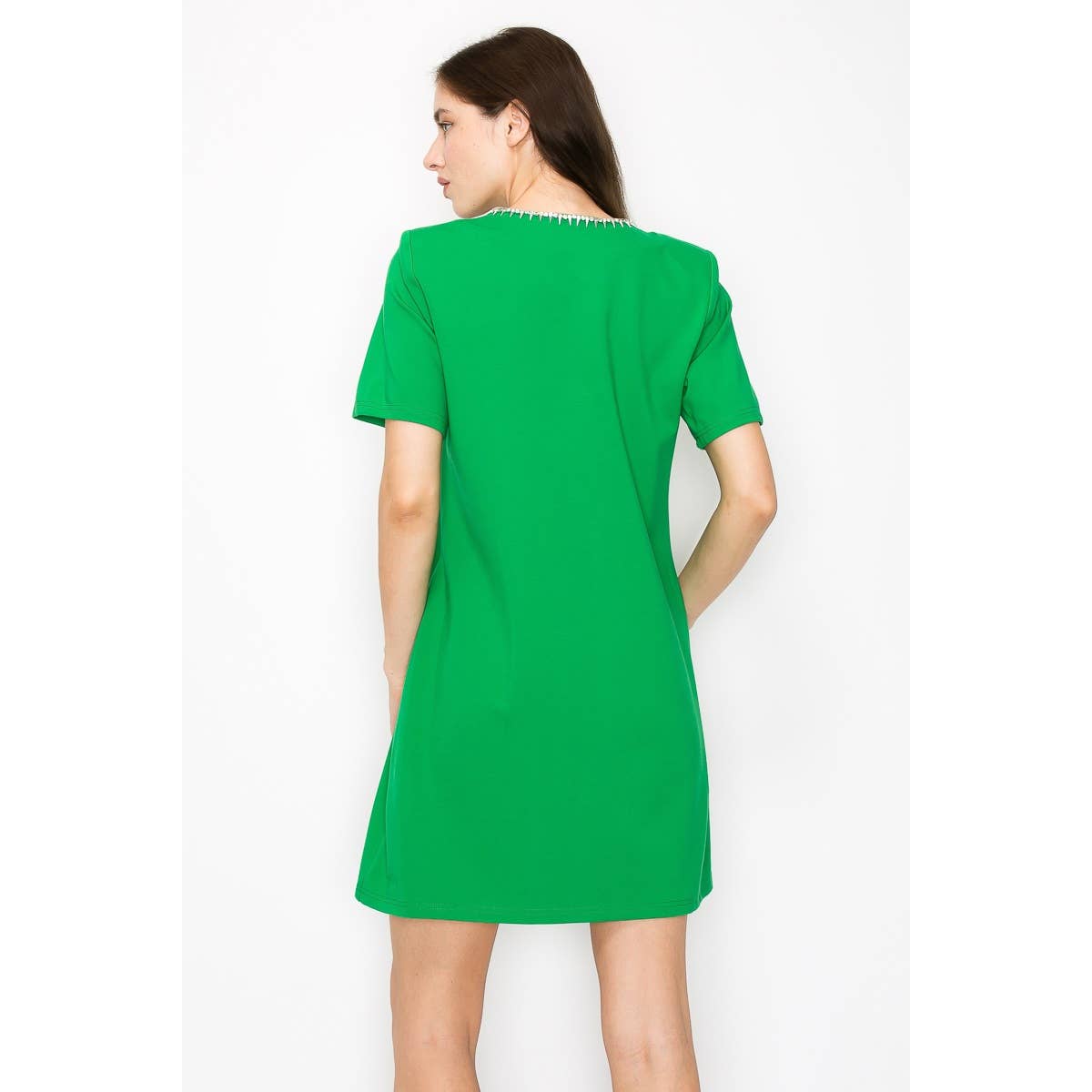 Olivia Bow Dress- Apple Green