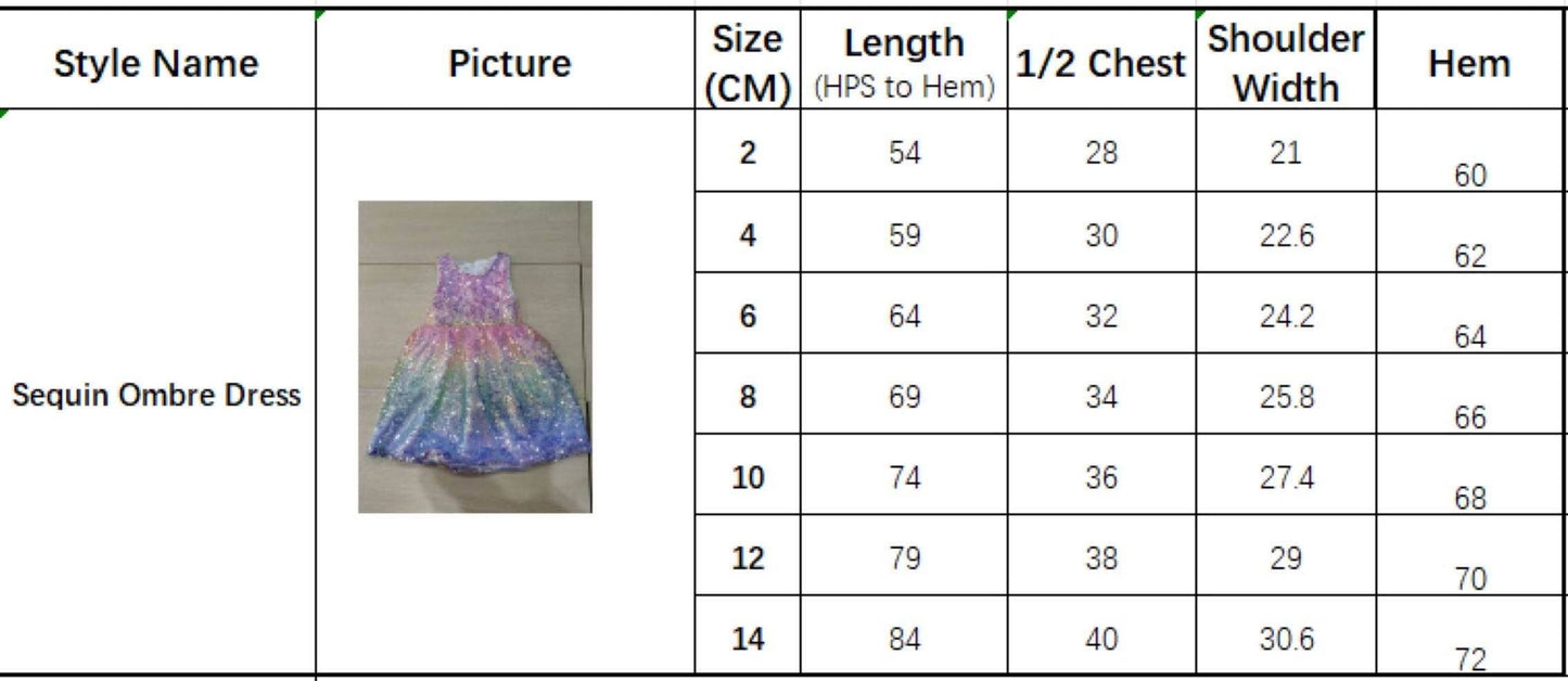 Girls Ombre Sequin Dress