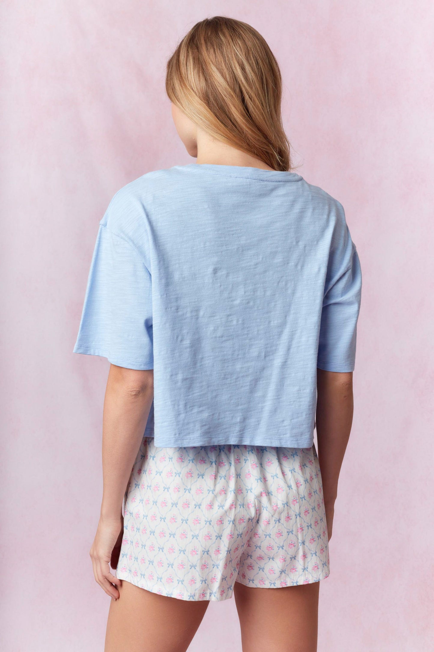 Blue Lace Bow Tee