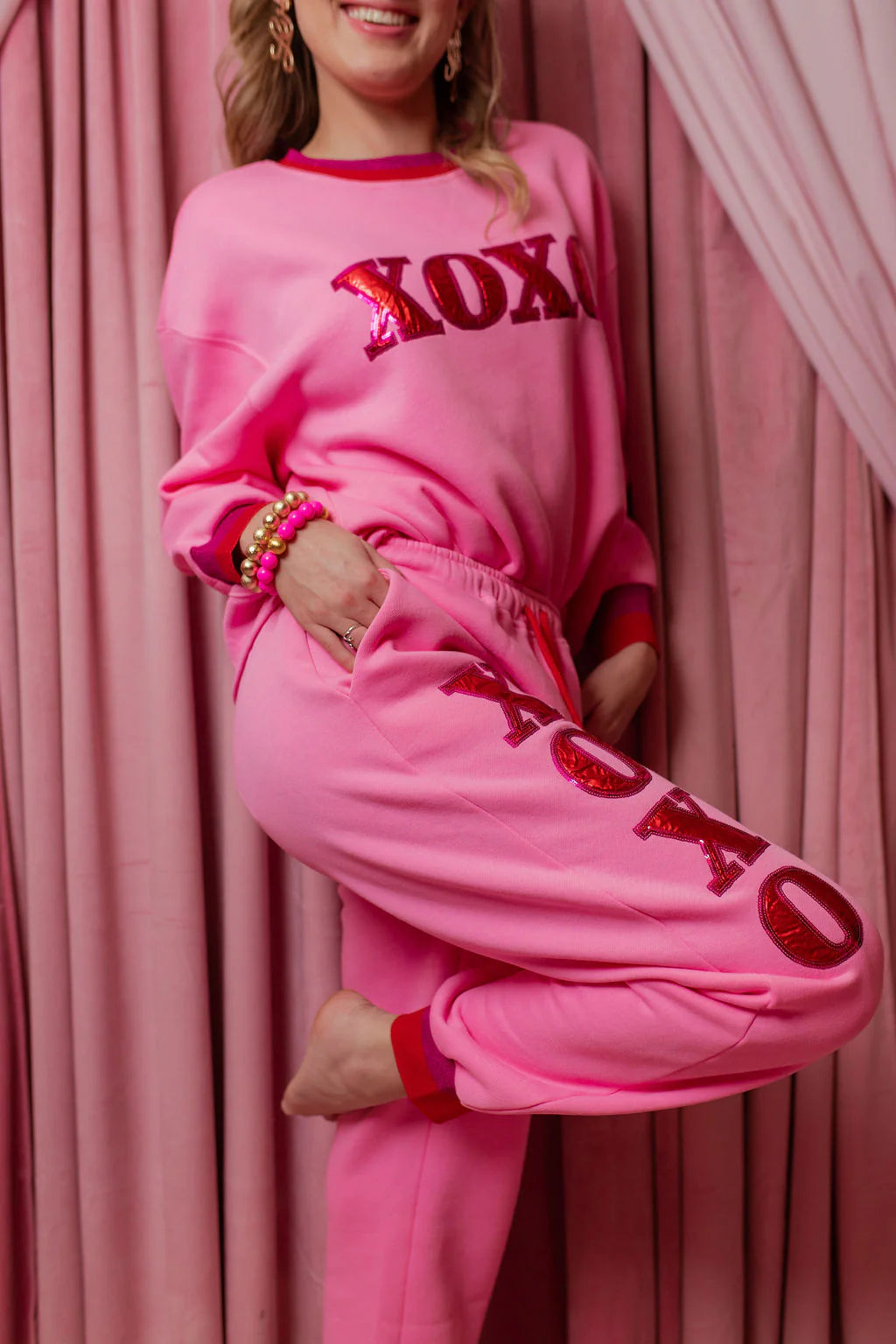 BC- Pink XOXO Fleece-Lined Sweatpants