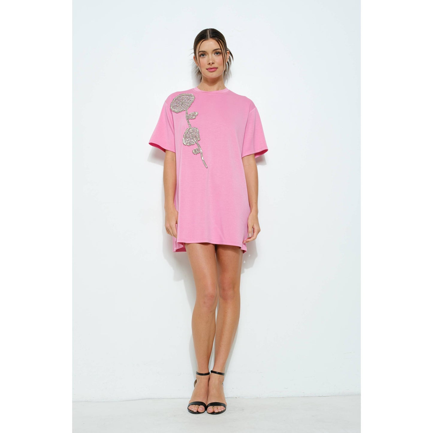 Rowan Crystal Embellished T-Shirt Dress