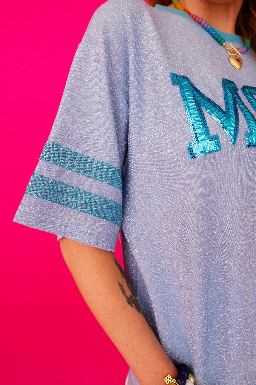 BC- Mom Blue Sparkle Tee