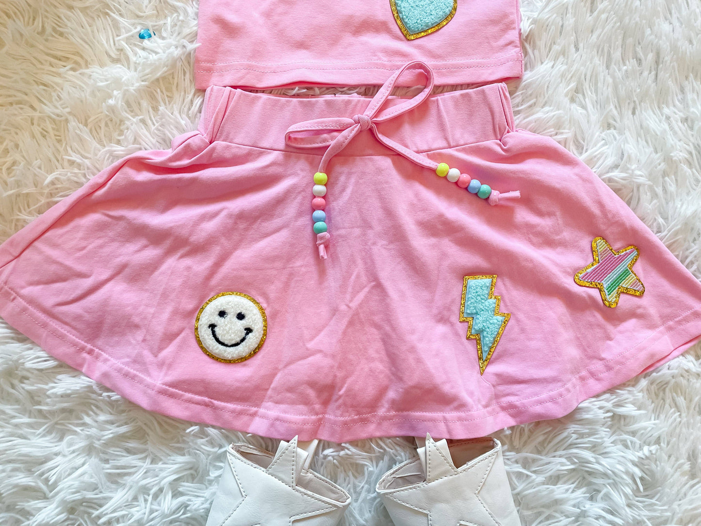 Girls Beaded Skort Set