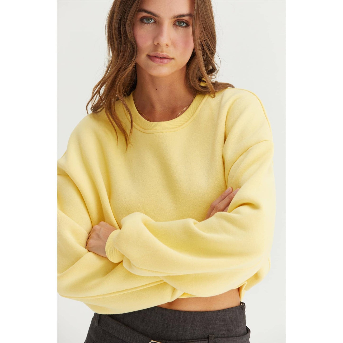 Banana Cream Cropped Sweatshirt