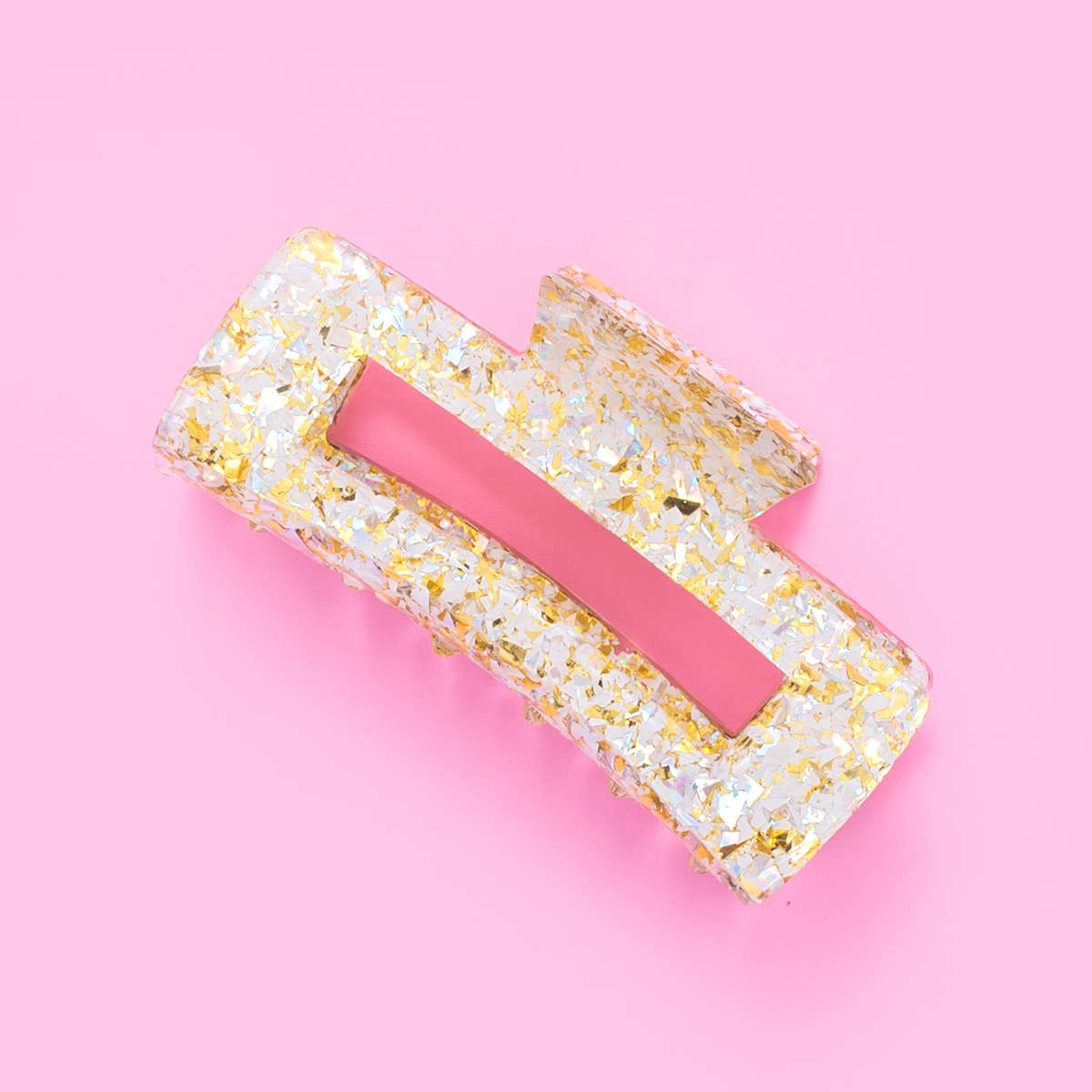 Confetti Claw Hair Clip - Pearl + Gold