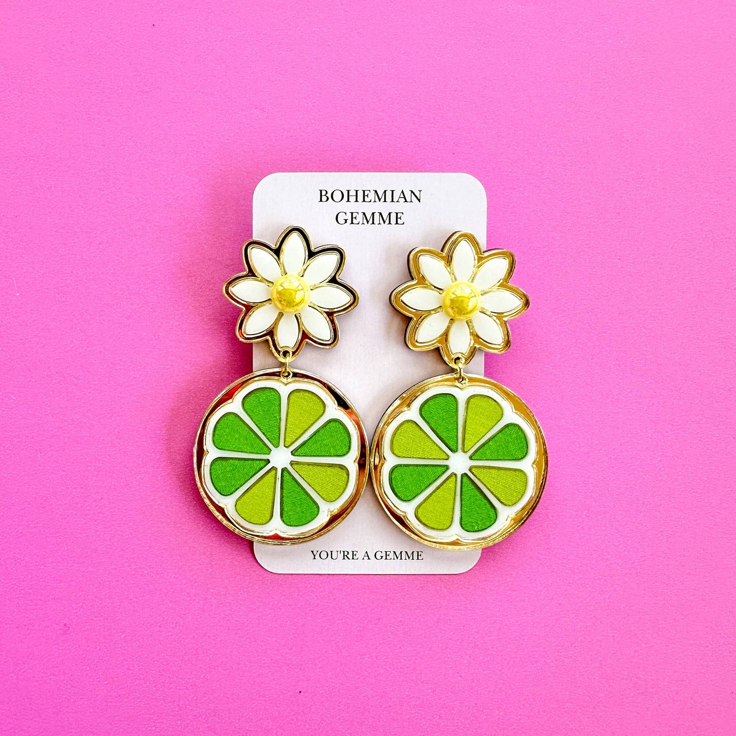 Lime Slice Statement Earrings