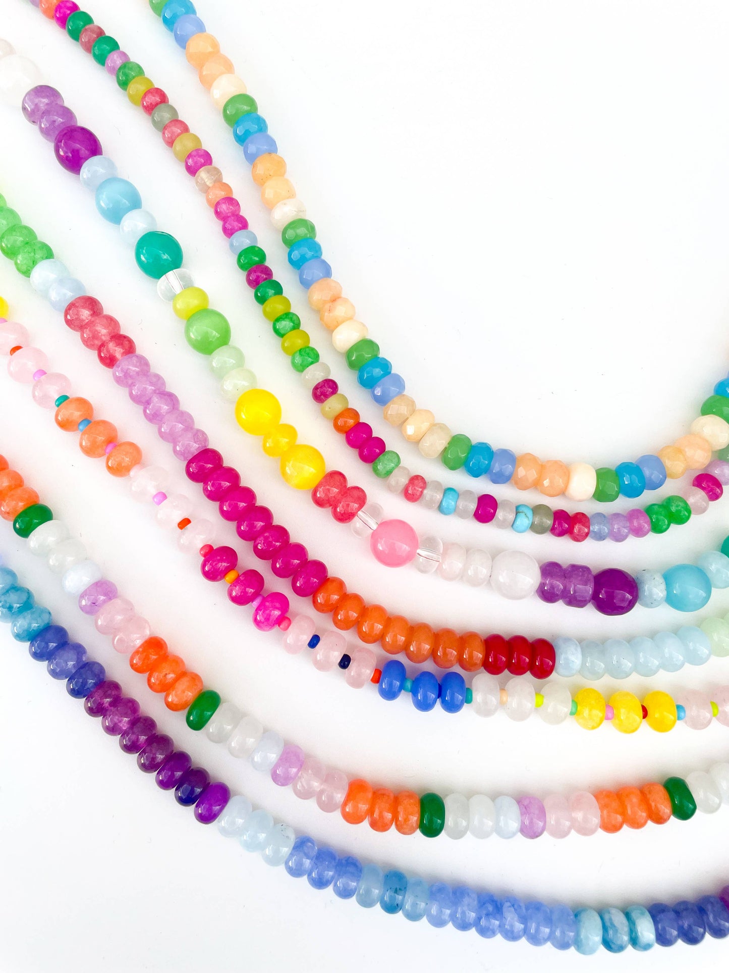 Lily Rainbow Gemstone Bead Necklace