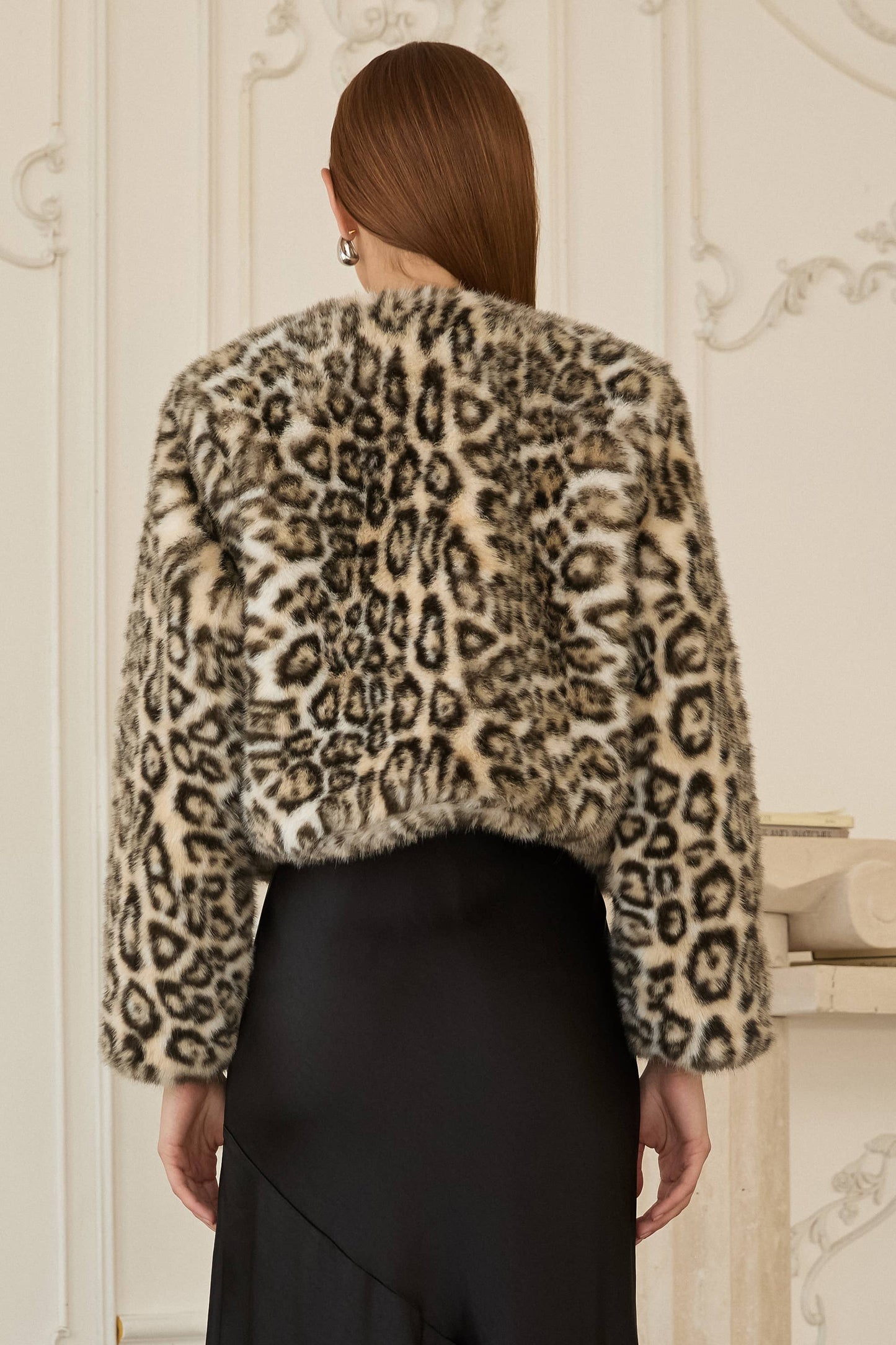 Alani Leopard Fur Crop Jacket