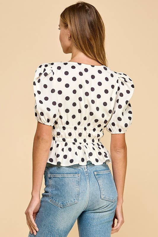 Claudia Polka Dot Top