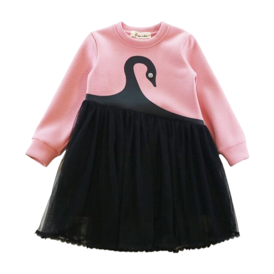 Girls Swan Tulle Dress