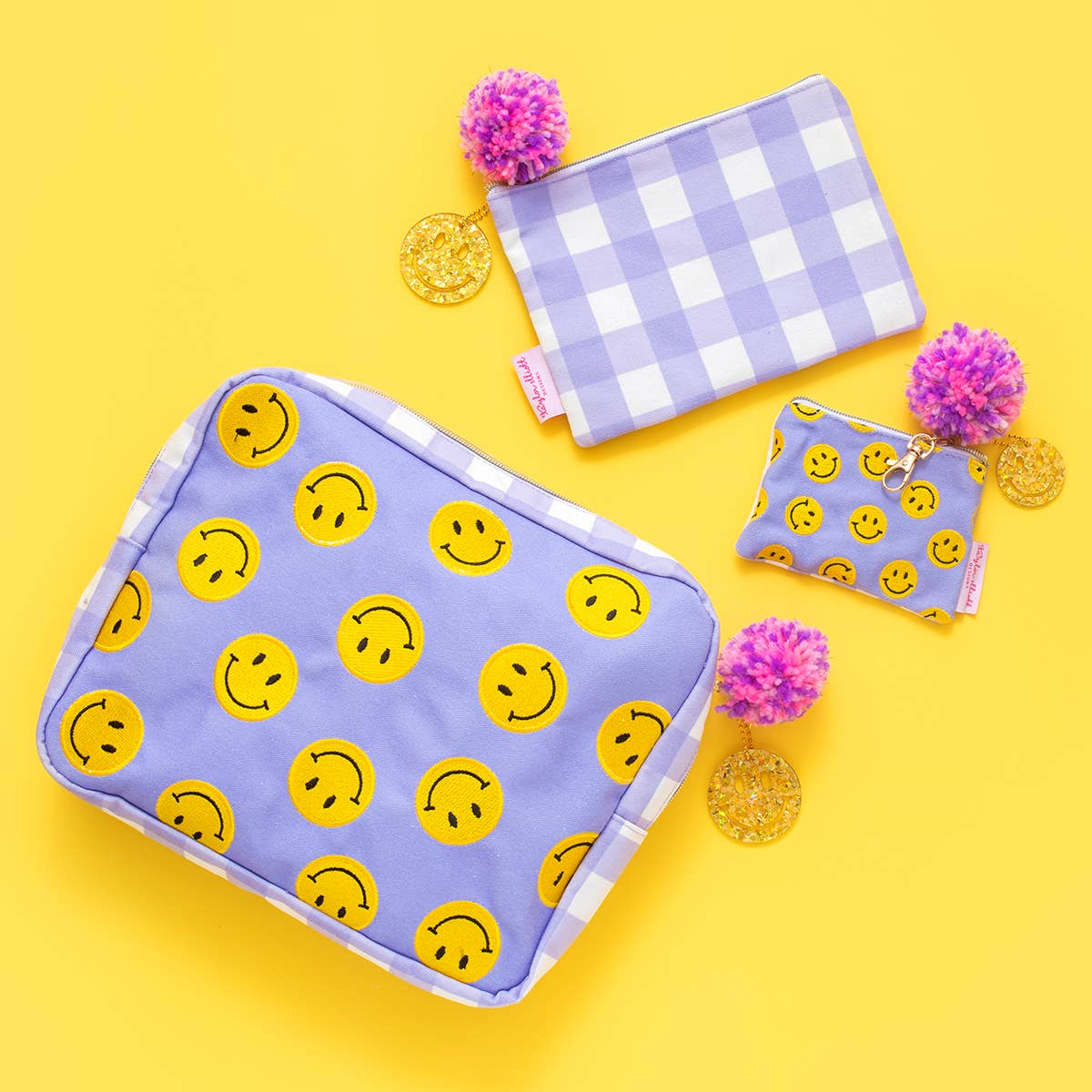 Mini Smiley Cardholder Keychain Pouch
