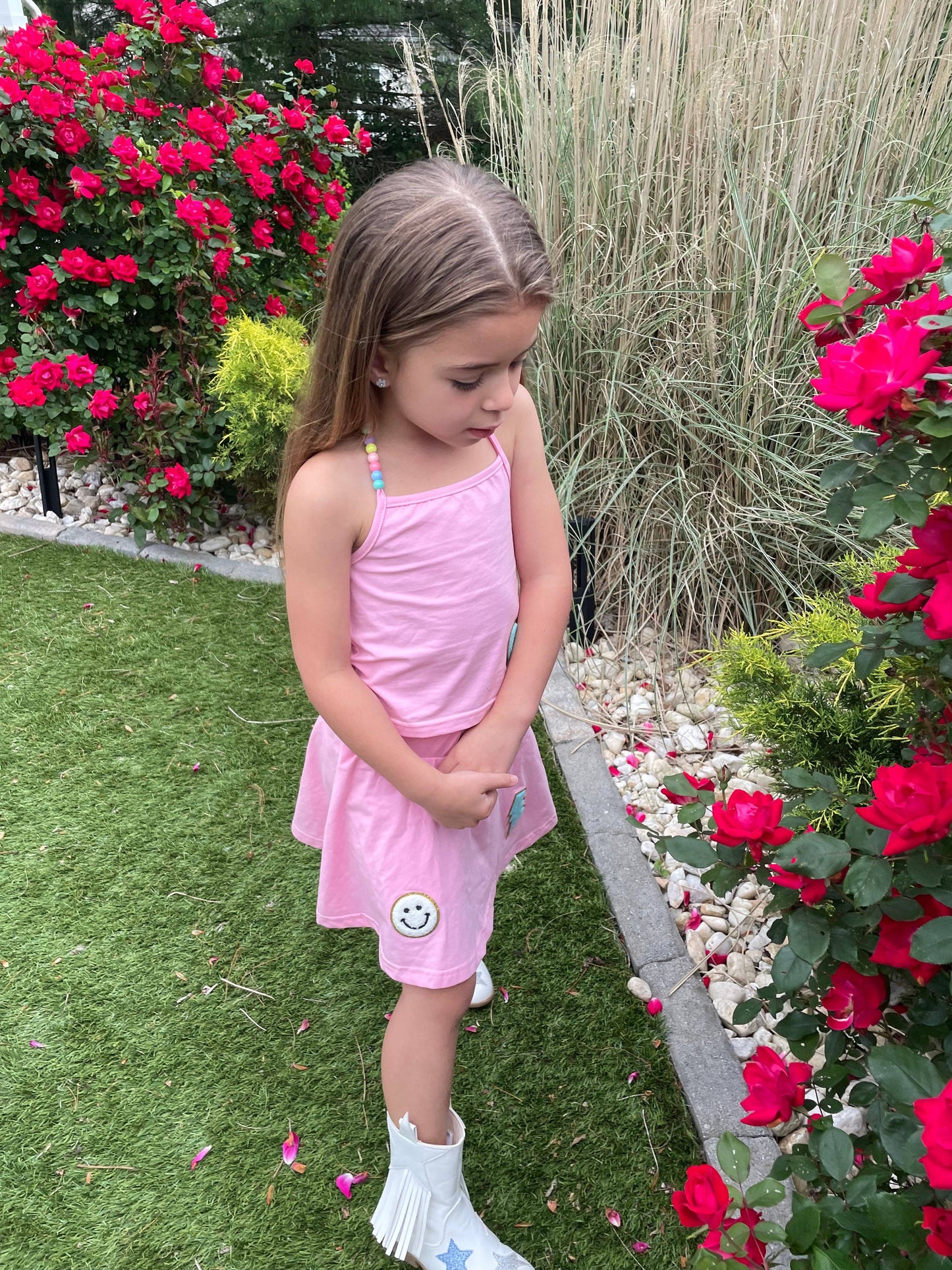 Girls Beaded Skort Set