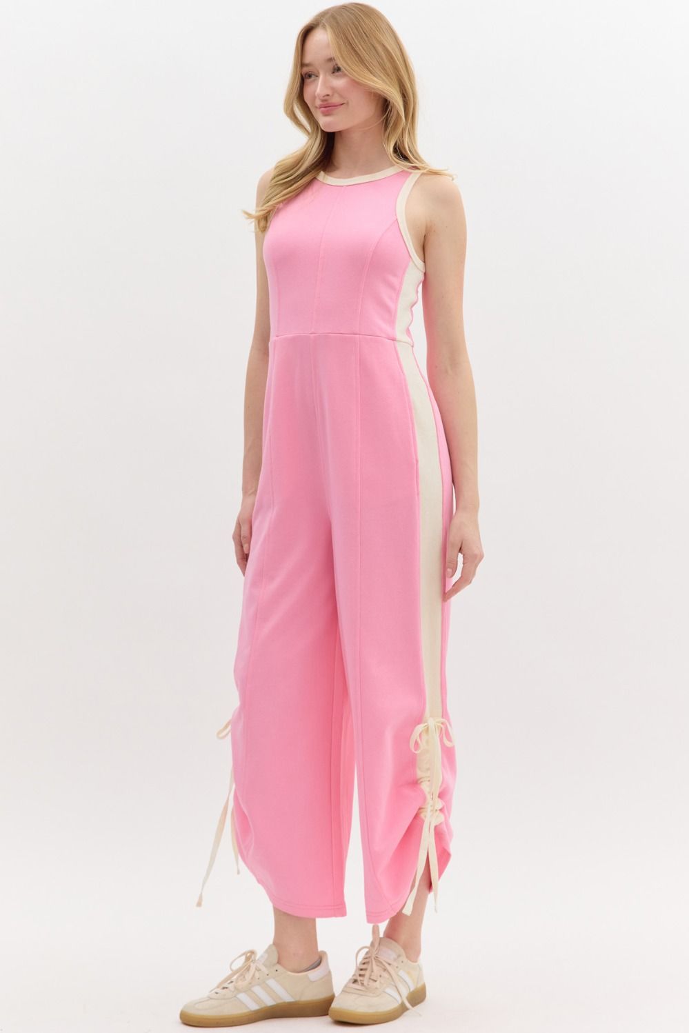 Trendsetter Jumpsuit- Pink/Cream