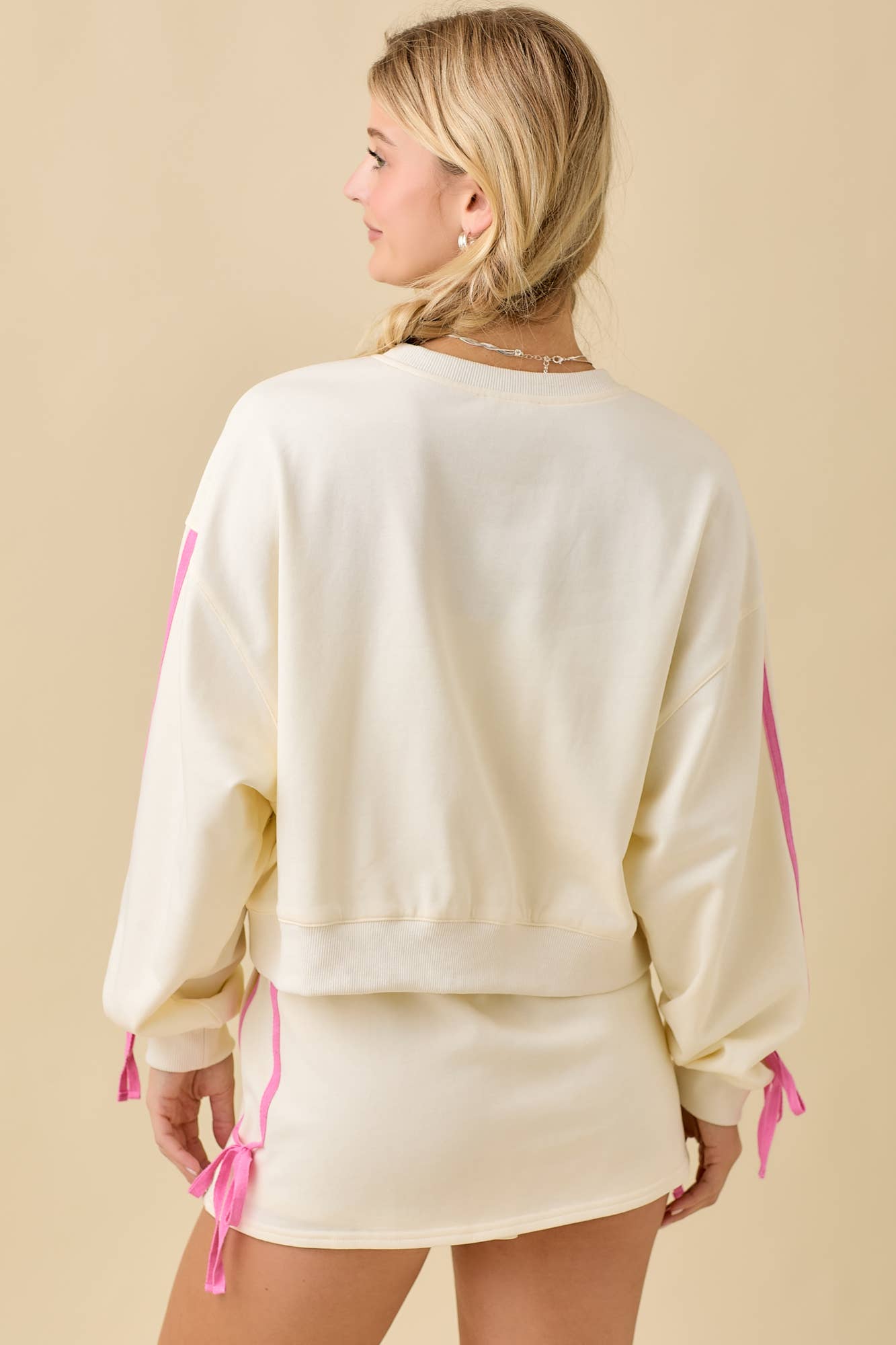 Talia Set- Cream/Pink