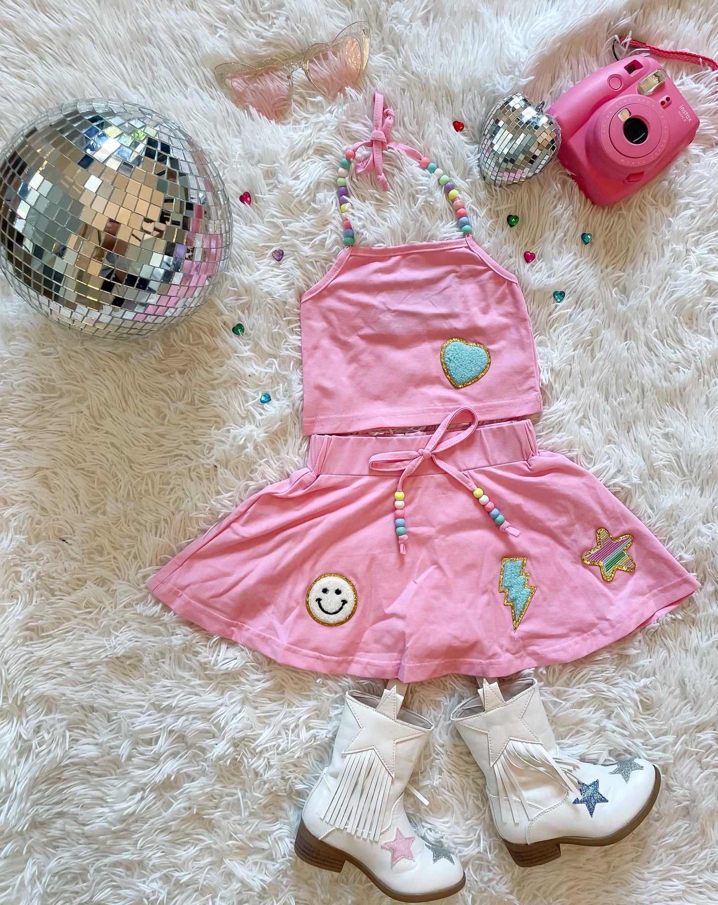 Girls Beaded Skort Set