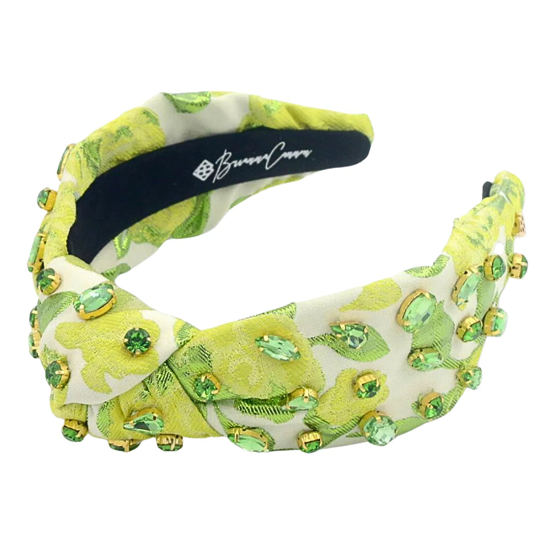 BC- Citrus Brocade Headband with Crystals