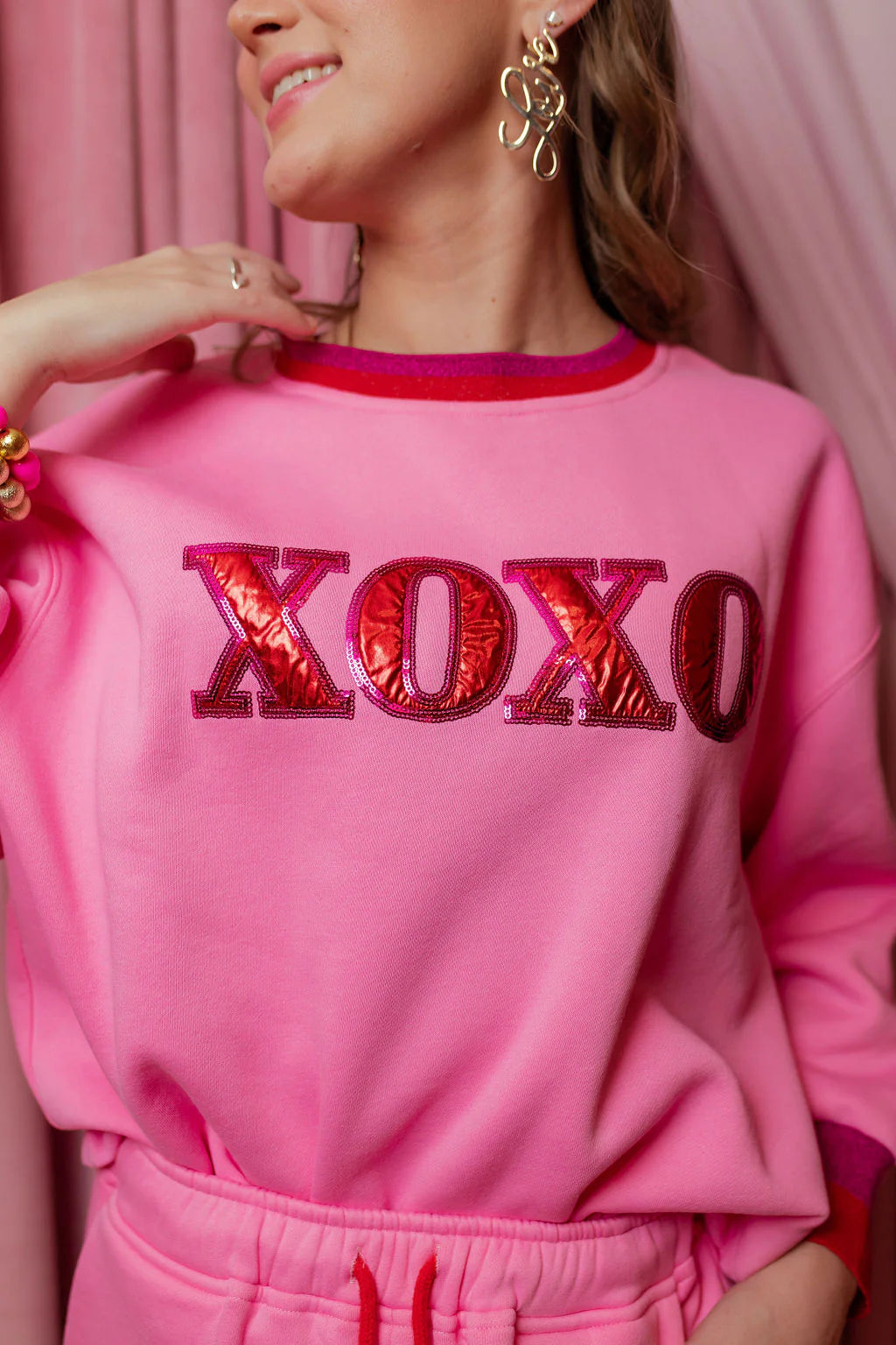 BC- Pink XOXO Fleece-Lined Sweatshirt