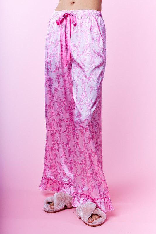 Pink Paradise Satin Pajamas