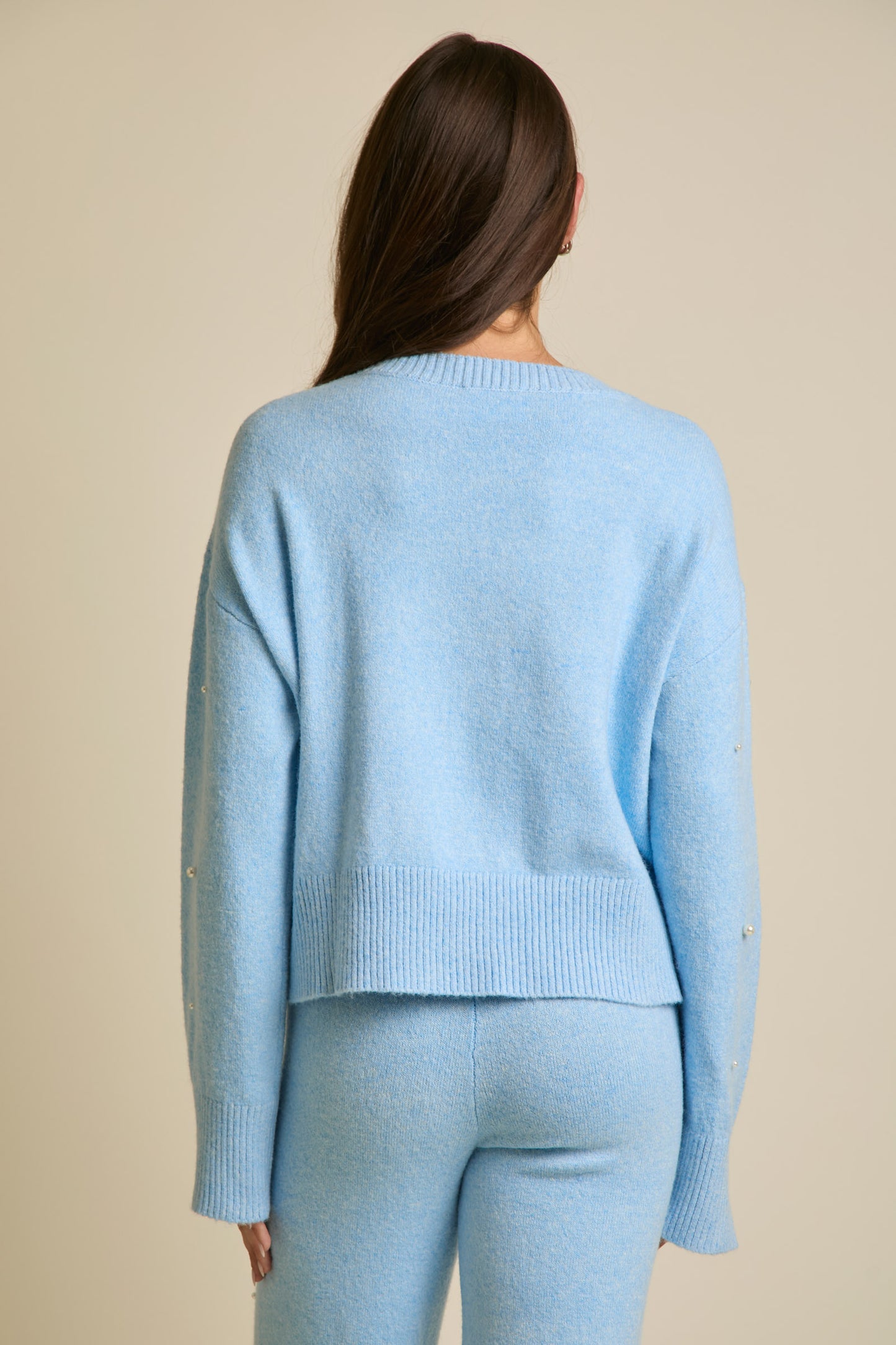 Collete Pearl Sweater Set- Blue