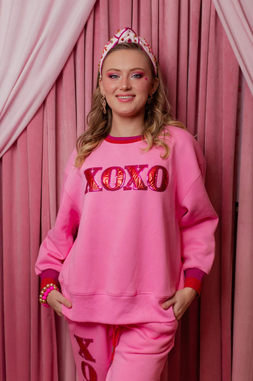 BC- Pink XOXO Fleece-Lined Sweatshirt