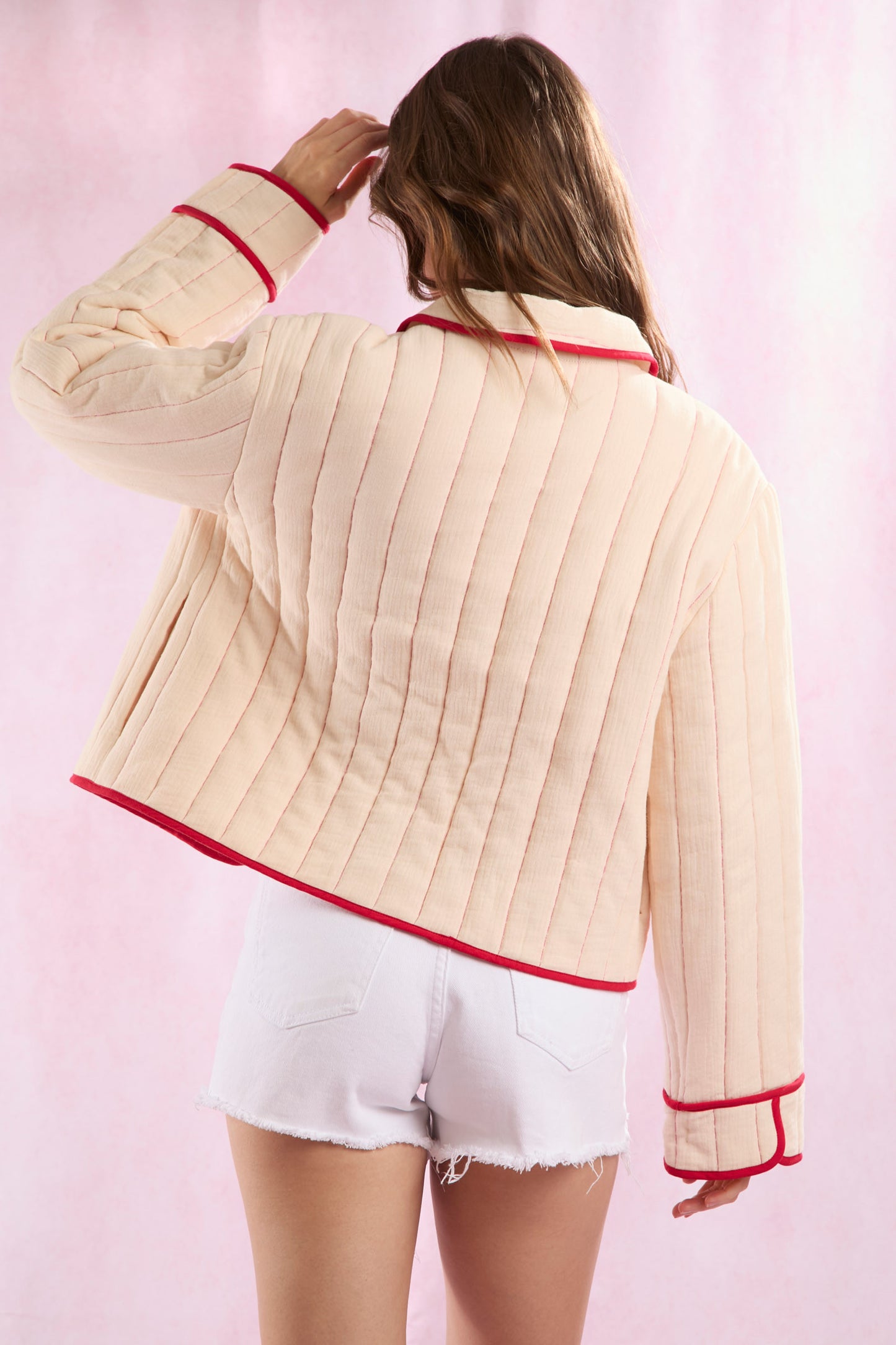 Emroidered Hearts Gauze Jacket