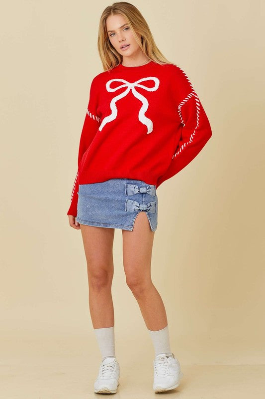 Stitched Ribbon Sweater