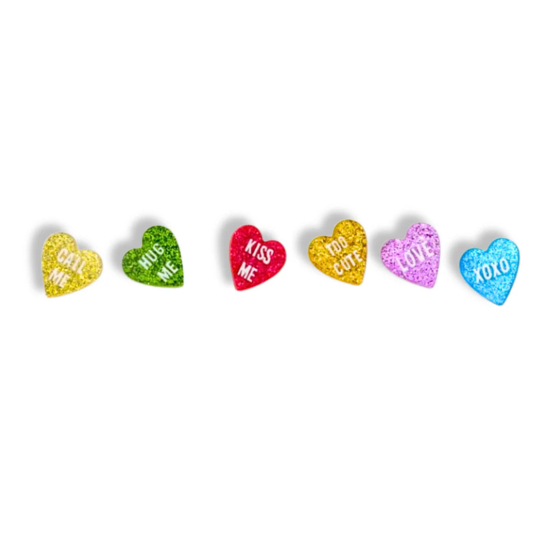 BC- Valentines Conversation Heart Studs