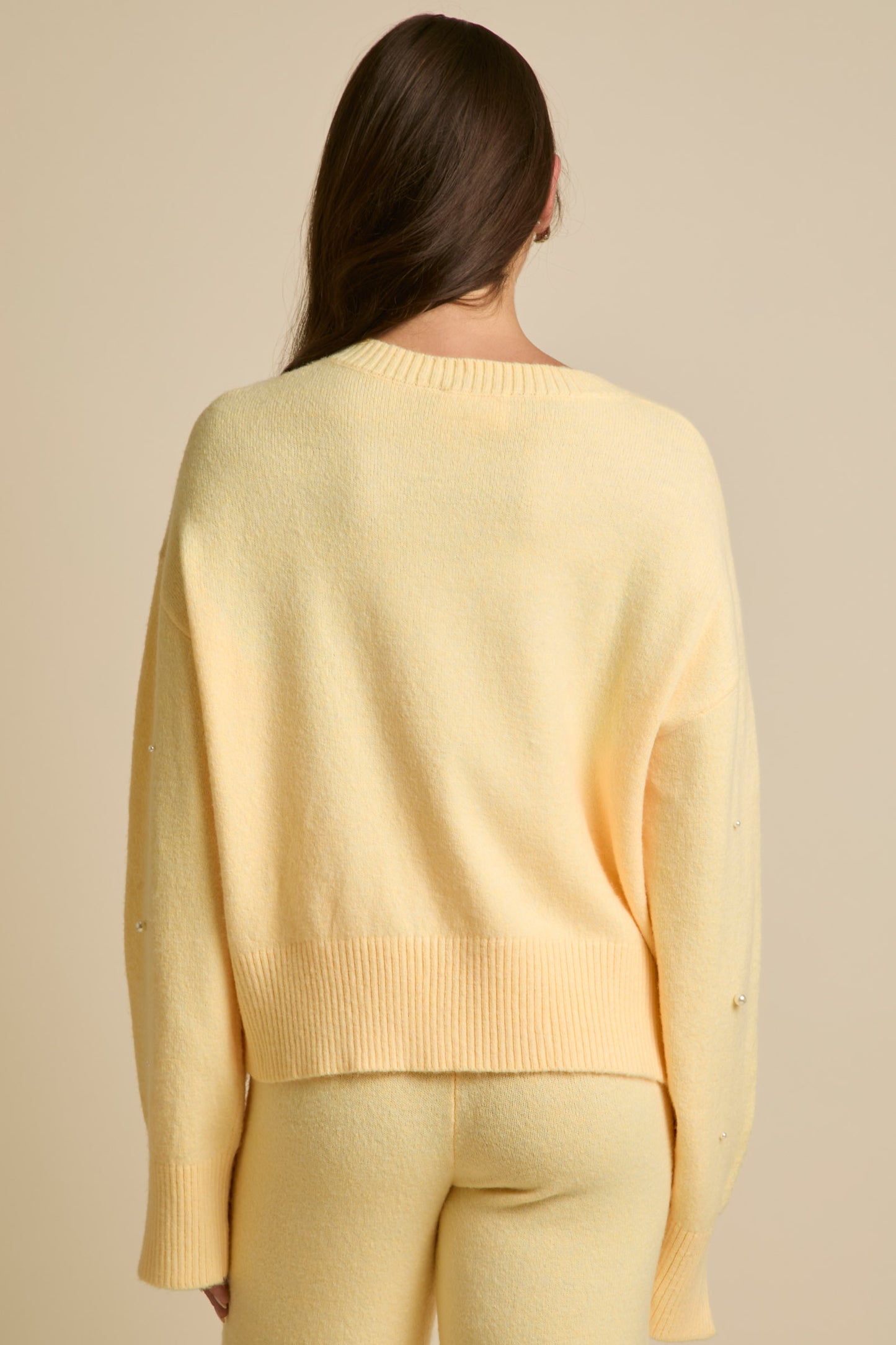 Collete Pearl Sweater Set- Yellow